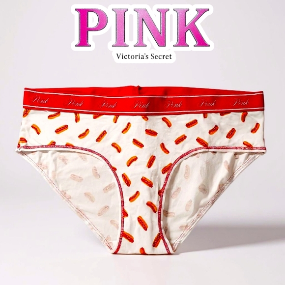 PINK Victoria's Secret Other - PINK VS Boy Shorts Womens Panties with Hot Dog Print Size Large